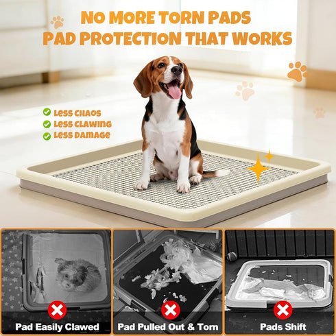 22 22 Inches Dog Pee Pad Holder for Small and Medium Dogs, Two-Layer Mesh Dog Potty Tray, Indoor Puppy Pad Holder