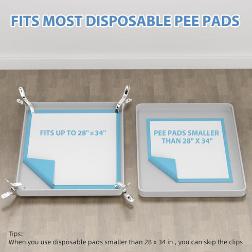 IMMCUTE 28" 34" Pee Pad Holder for Dogs, Thickened Soft Silicone Extra Large Puppy Pad Holder Fits Up to x Pee Pads