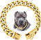 BAOBOTE 19mm Gold Chain Dog Collar - Luxurious Gold Cuban Link with Secure Snap Buckle for Large Pitbulls (22" Gold)