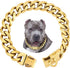 BAOBOTE 19mm Gold Chain Dog Collar, Luxurious Cuban Link with Secure Snap Buckle for Large Pitbulls (16" Gold)