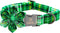 Lionheart Glory St. Patrick's Day Dog Collar, Green Plaid Flower Collar for Medium Dogs, Heavy Duty Cute Collars