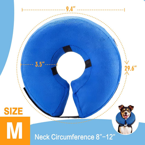 Blue Inflatable Cone Collar for Medium Dogs