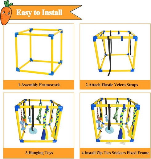 8 Puppy Play Gym with Hanging Toys for Teething &Chewing, Interactive Activity Center for Small Dogs to Relieve Boredom