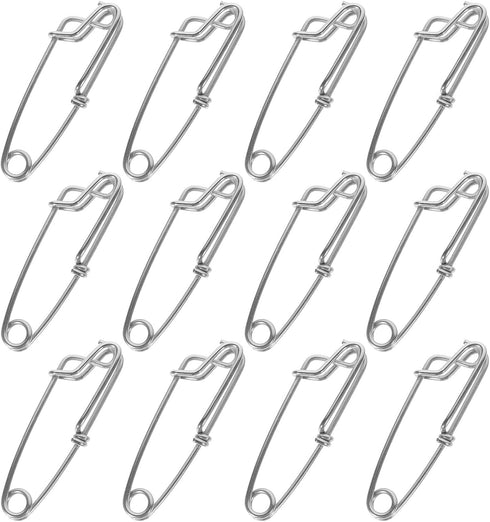 GANAZONO 12pcs Stainless Steel Fishing Snap Buckle and Open Eye Connector High