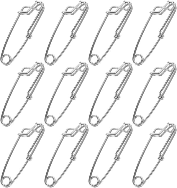 GANAZONO 12pcs Stainless Steel Fishing Snap Buckle and Open Eye Connector High