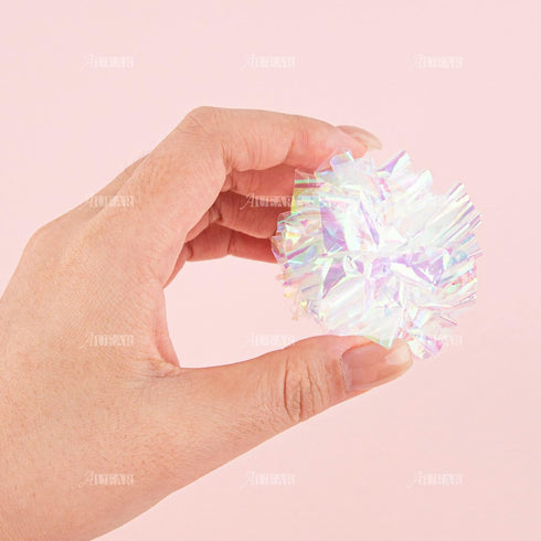 AUEAR 20 Pack Dye Free Cat Crinkle Balls 2" Mylar Sounds Shiny Glitter for Cats
