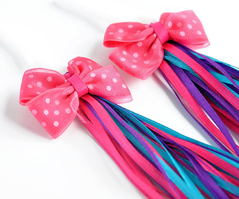 Kids' Bicycle Bowknot Streamers, Scooter Handlebar Tassel for Boys Girls, Blue Purple