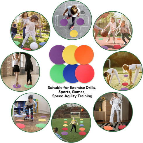 Suprwin 9 Inch -30 Poly Vinyl Spot Markers, Non Slip Rubber Agility Markers Flat Field Cones Floor Dots,for Exercise