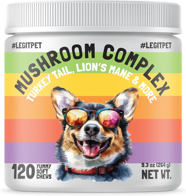 Mushroom Complex Treats for Dogs with Reishi, Shiitake, and Turkey Tail Mushrooms