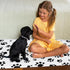 Dog Paw Print Fuzzy Throw Blanket, Soft Cozy Flannel Blanket for Medium Small Pet Puppy Essentials, Home Bed Sofa Car