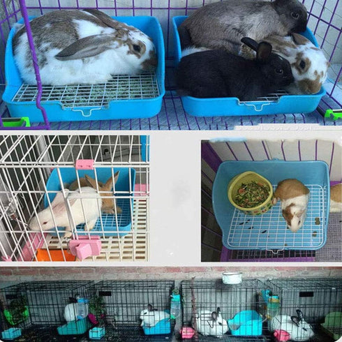 Chinchilla Hamiledyi Small Animal Rabbit Litter Toilet,Plastic Square Cage Box Rat Potty Trainer Corner Grate Litter