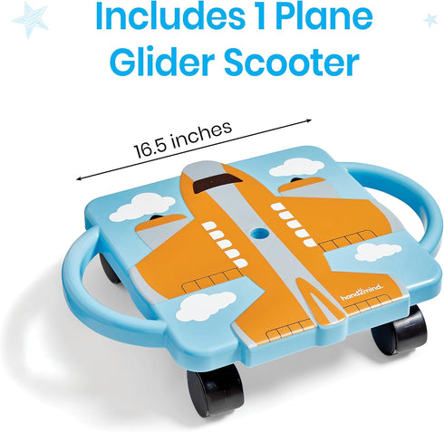 hand2mind Orange Plane Glider Scooter Board, Floor Scooter Board, Gross Motor Toys, Kids Exercise & Physical Education