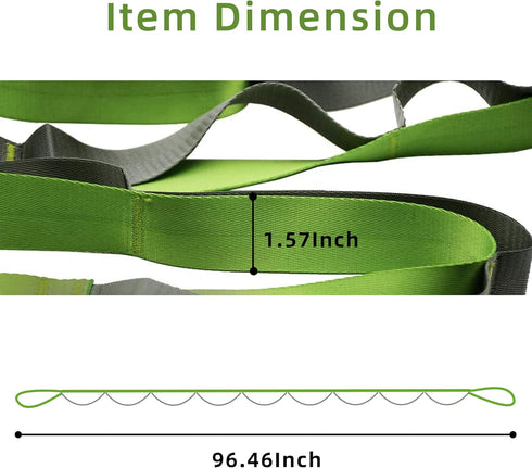SANKUU Yoga Straps Stretching Strap with 12 Loops Workout Poster, Long Stretch Out Bands for Exercise, Pilates,