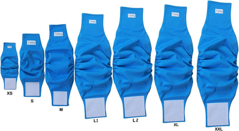 Teamoy Reusable Wrap Diapers for Male Dogs - Washable Puppy Belly Band Pack of 3 (XS, 7"-9" Waist, Black, Gray, Lake