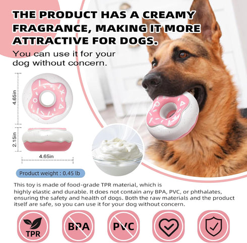 Indestructible Dog Chew Toys for Aggressive Chewers, Tough Squeaky Toys for Small/Medium/Large Breeds, Creamy Scent