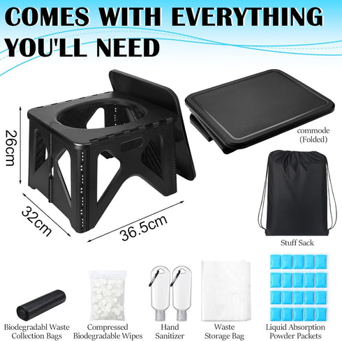 Chicmount Portable Toilet Kit for Camping, Car, Adult Ultralight Foldable Camping Toilet Seat Collapsible Car Potty
