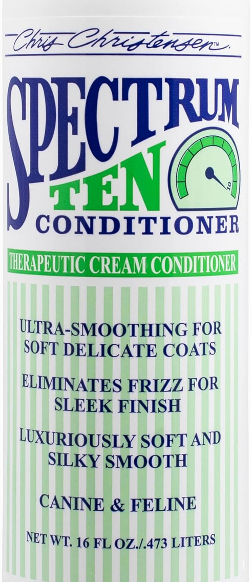 473ml Chris Christensen Spectrum Ten Dog Conditioner, Groom Like a Professional, Gentle Cleansing, Leaves Coat Soft