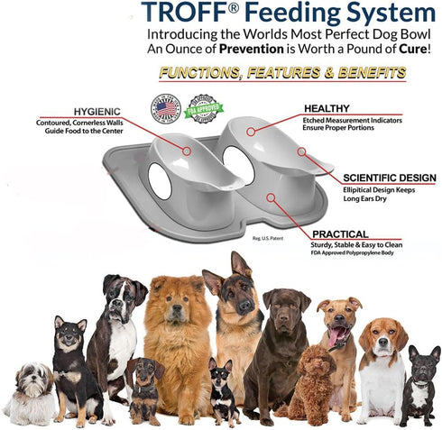 Lixit Ergonomic Bowls for Dogs with Long Ears (Coral, Large)