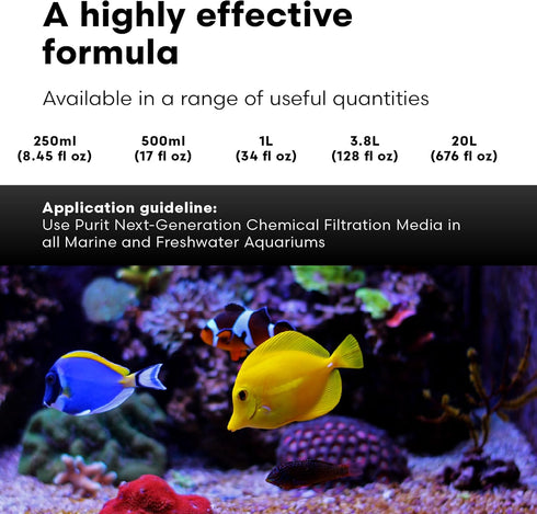 Brightwell Aquatics Purit Next-Generation Chemical Filtration Media, 8.45 fl oz for Marine and Freshwater Aquaria