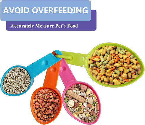 Rypet Dog Food Scoop Set of 4, Plastic Measuring Cups for Dog, Cat and Bird Food