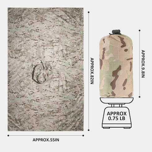 GRVCN Military Rain Poncho, Camouflage Raincoat, Outdoor Waterproof Lightweight