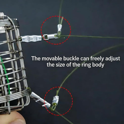 LSYZFPSTARS 3 Pack 8-Loop Stainless Steel Crab Trap - Cylindrical Crab Snare with Glove & Lead Sinkers, Suitable