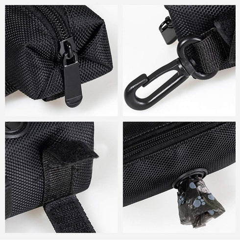 2 Pack Dog Poop Bag Dispenser - Leash Pet Dog Waste Bag Holder in Black