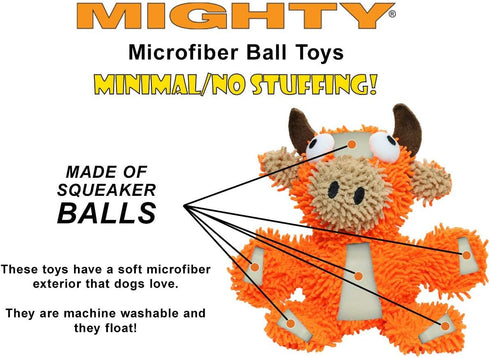 MIGHTY Microfiber Ball Duck – Made with Squeaker Balls, Minimal Stuffing, Strong & Tough, Interactive Play Dog Toy