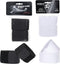 Youth Soccer Shin Guard Straps - 4 PCS Adjustable Elastic Shin Straps for Kicking, Running, Cycling, Black and White