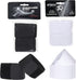 Youth Soccer Shin Guard Straps - 4 PCS Adjustable Elastic Shin Straps for Kicking, Running, Cycling, Black and White