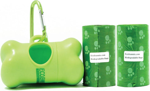 Dog Waste Bags with Dispenser, Biodegradable Lavender Scented Dog Poop Bags (2 Rolls)