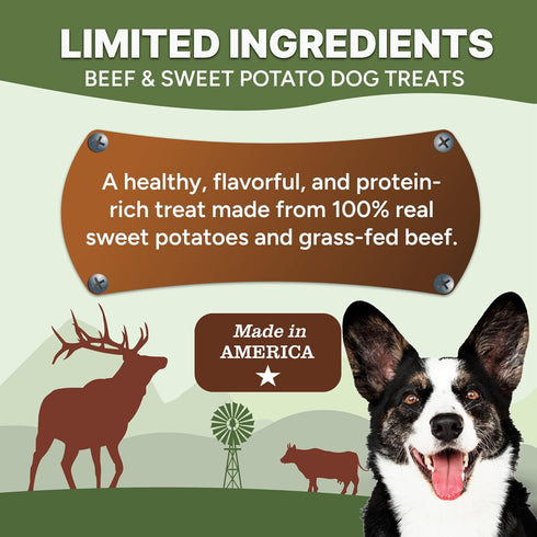 8 oz, Gaines Family Farmstead Beef & Sweet Potato Fillets for Dogs - All-Natural, Grain-Free, Healthy Dog Treats