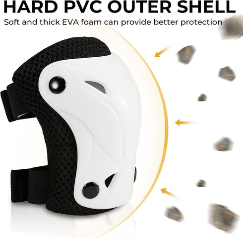 SKT HP Protective Gear for Adults, Knee Pads, Elbow Pads, Wrist Guards for Inline Skating and Biking