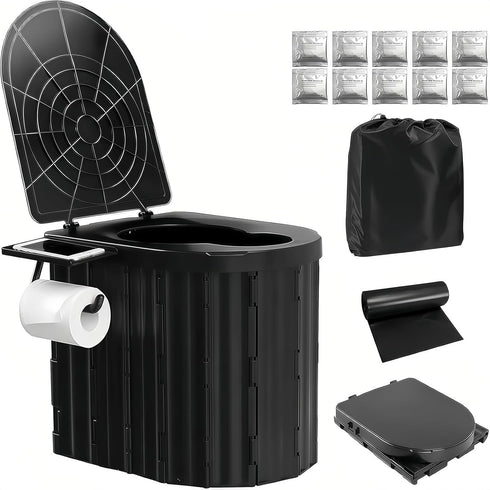 UOPBYEA Portable Camping Toilet for Adults With Urine Gel and Leak-Proof Bags, Washable