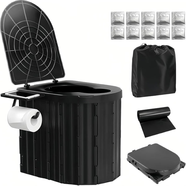 UOPBYEA Portable Camping Toilet for Adults With Urine Gel and Leak-Proof Bags, Washable