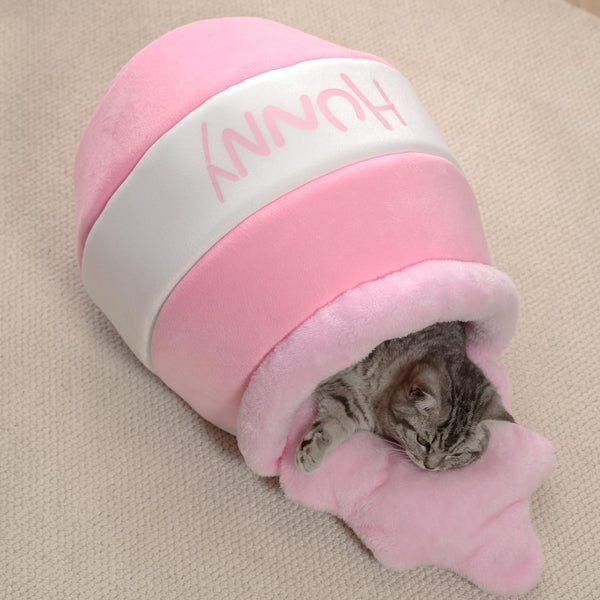 Romaneco Honey Pot Cat Cave Bed, Soft and Thick Rebound Sponge Pet Nest