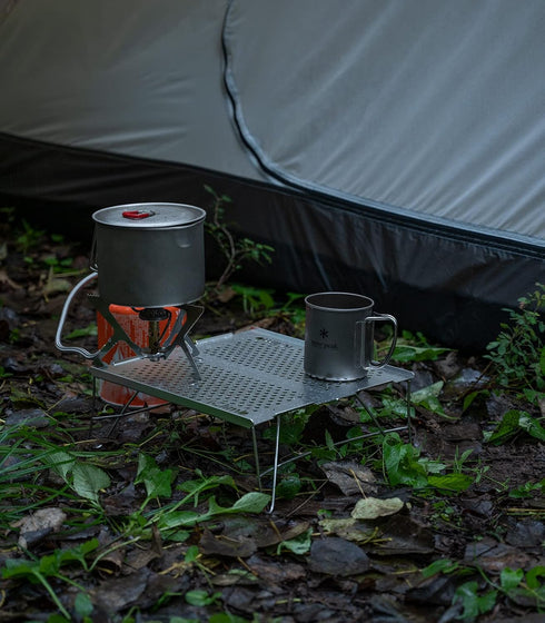 iClimb Mini Solo Folding Table Ultralight Compact for Backpacking Camping Hiking Beach Picnic (Silver, Mini) by iClimb