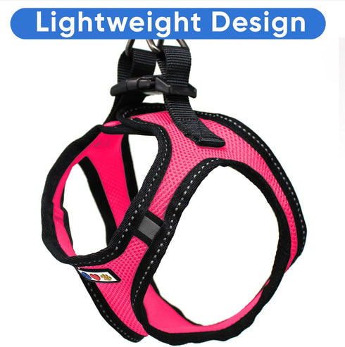 Pawtitas Dog Vest Harness Made with Breathable Air Mesh | All Weather Vest Harness for Large Dogs (Pink)
