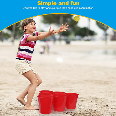 Giant Yard Pong Bucket Game, Throwing Toss Set for Beach, Pool, Family, BBQ, Indoor Outdoor Fun