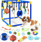 VYNALTIX Puppy Play Gym with 16 Toys, Removable Dog Enrichment Playground, Interactive Indoor