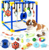 VYNALTIX Puppy Play Gym with 16 Toys, Removable Dog Enrichment Playground, Interactive Indoor