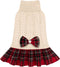 KYEESE Knitwear Dog Sweater for Small Dogs, Thick Clothes with Bowtie, Stretchy Cat Sweater Dress for Cold Weather