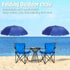 Yuntau 1 Set Beach Chair with Umbrella Foldable Camping Chair Fold up Umbrella with Universal Clamp Large Portable