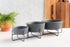 Waggo Simple Solid Dog Bowl and Dog Bowl Stand - Single Iron Stand with Single Ceramic Feeder or Water Bowl, Small or Large Dog Elevated Pet Feeder (Small, Dolphin)