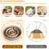 8.8 inch Elevated Slow Feeder Dog Bowl - Puzzle Maze Dish with Bamboo Stand - Raised Ceramic Food Bowl for Medium
