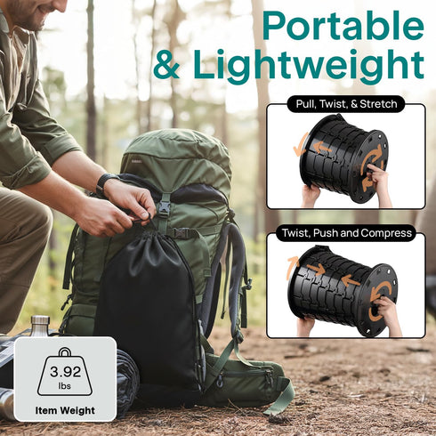 350 lbs SereneLife Portable Camping Toilet Foldable Travel Potty with Adjustable Height, Up to Capacity, Lid, Non-Slip