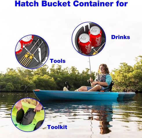 Kayaks Storage Bucket Container for Lifetime Kayak Storage, Fits Hatch Opening 6 7/8" - 2 Pack
