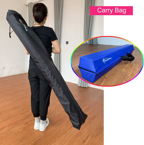 6 10 MARFULA Balance Beam - Folding Floor Gymnastics Equipment for Kids, Non Slip Base - FT to FT for Home Gym Use