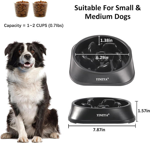 Small Breed Slow Feeder Dog Bowls, Dog Puzzle Feeder, 1~2 Cups Slow Eating Dog Bowl, Small Size Dog Food Bowls