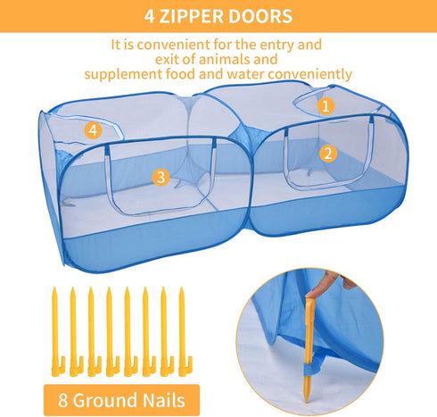 Jhua Pet Playpen for Small Animals, Portable Chicken Run with Cover, Foldable Chicken Coop Outdoor, Play Pens for Small